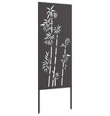 VidaXL Tuin Privacy Screen Bloemen Zwart 50 x 140 cm Koudgewalst staal
