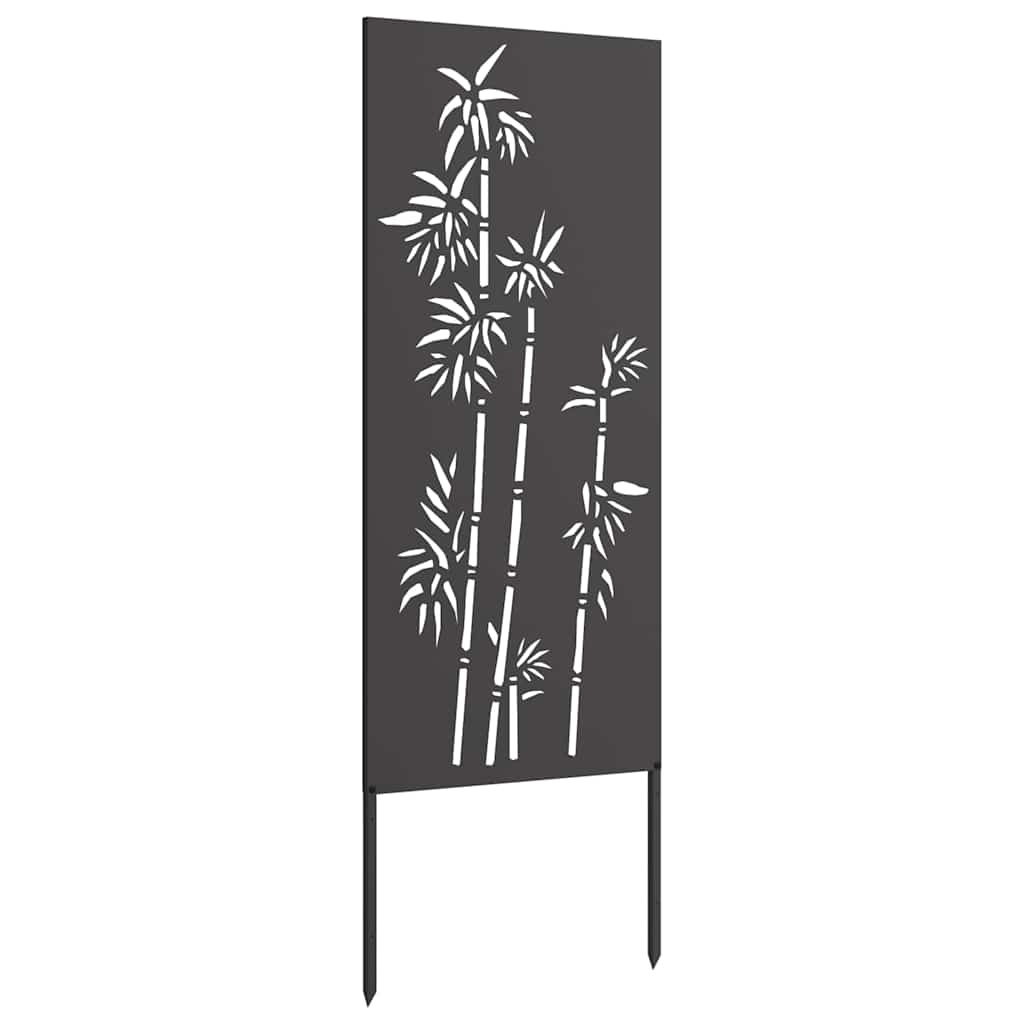VidaXL Tuin Privacy Screen Bloemen Zwart 50 x 140 cm Koudgewalst staal
