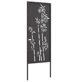 VidaXL Tuin Privacy Screen Bloemen Zwart 50 x 140 cm Koudgewalst staal