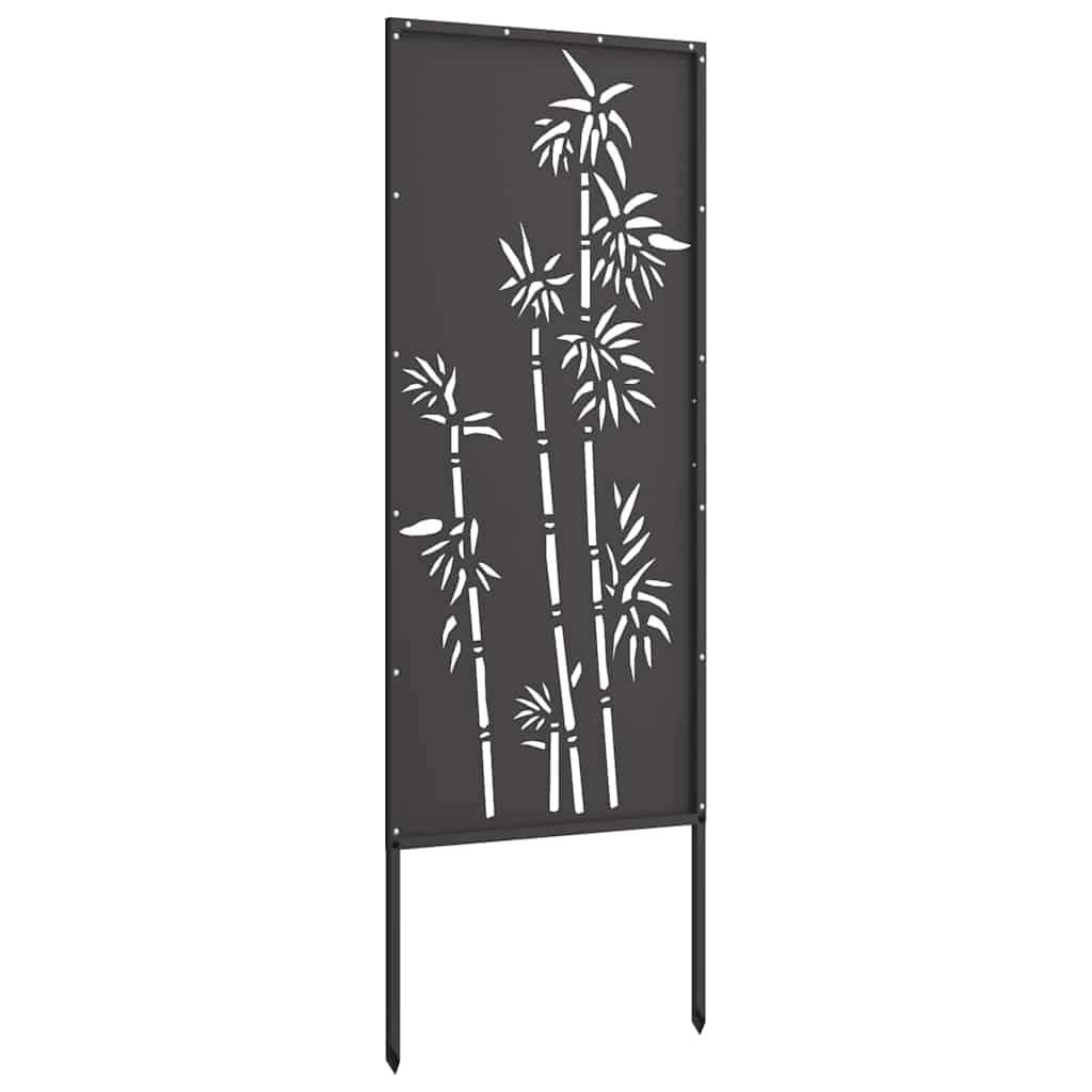VidaXL Tuin Privacy Screen Bloemen Zwart 50 x 140 cm Koudgewalst staal