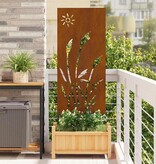 VidaXL Tuin Privacy Screen Fretwerk Roestig 50 x 140 cm Cortenstaal