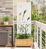 VidaXL Tuin Privacy Screen Fretwerk Wit 50 x 140 cm Koudgewalst staal