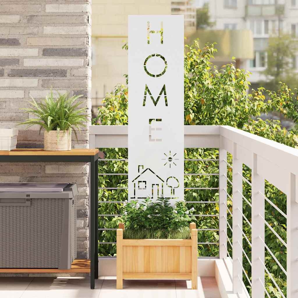 VidaXL Tuin Privacy Screen Fretwerk Wit 32 x 140 cm Koudgewalst staal