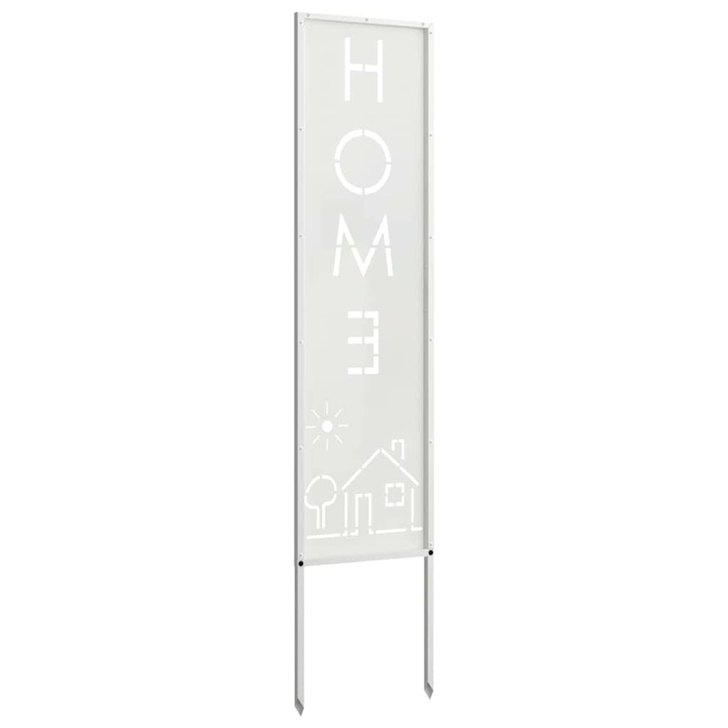 VidaXL Tuin Privacy Screen Fretwerk Wit 32 x 140 cm Koudgewalst staal