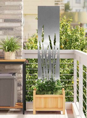 VidaXL Tuin Privacy Screen Fretwerk Zilver 32 x 140 cm Roestvrij staal