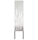 VidaXL Tuin Privacy Screen Fretwerk Zilver 32 x 140 cm Roestvrij staal