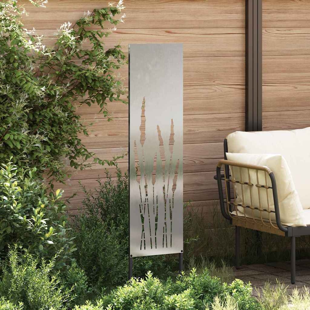 VidaXL Tuin Privacy Screen Fretwerk Zilver 32 x 140 cm Roestvrij staal