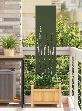 VidaXL Tuin Privacy Screen Olijfgroen 32 x 140 cm Koudgewalst staal