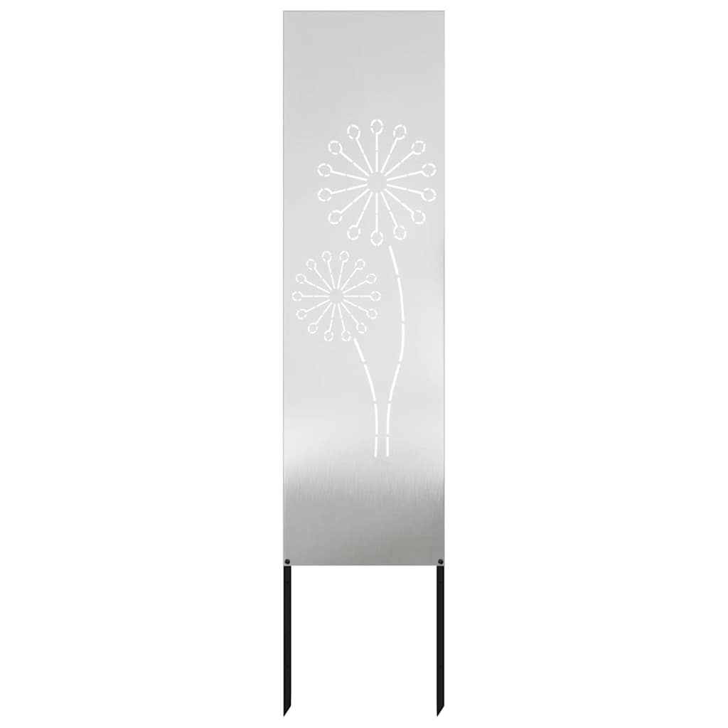 VidaXL Tuin Privacy Screen Fretwerk Zilver 32 x 140 cm Roestvrij staal