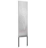 VidaXL Tuin Privacy Screen Fretwerk Zilver 32 x 140 cm Roestvrij staal