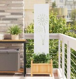 VidaXL Tuin Privacy Screen Fretwerk Wit 32 x 140 cm Koudgewalst staal