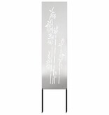 VidaXL Tuin Privacy Screen Bloemen Zilver 32 x 140 cm Roestvrij staal