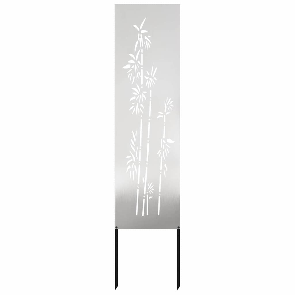 VidaXL Tuin Privacy Screen Bloemen Zilver 32 x 140 cm Roestvrij staal