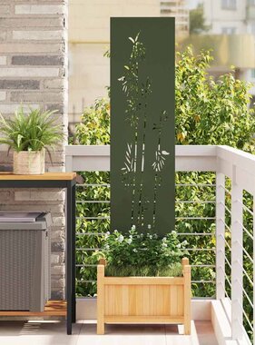 VidaXL Tuin Privacy Screen Olijfgroen 32 x 140 cm Koudgewalst staal