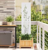 VidaXL Tuin Privacy Screen Bloemen Wit 32 x 140 cm Koudgewalst staal