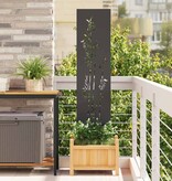 VidaXL Tuin Privacy Screen Bloemen Zwart 32 x 140 cm Koudgewalst staal