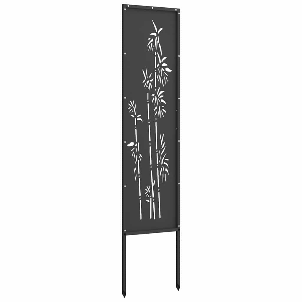 VidaXL Tuin Privacy Screen Bloemen Zwart 32 x 140 cm Koudgewalst staal