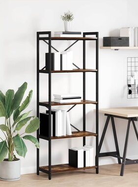 VidaXL Boekenkast Gerookt eiken 60 x 30 x 153 cm Bewerkt hout