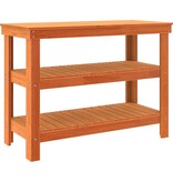 VidaXL Werkbank Wasbruin 110.5 x 50 x 80 cm Massief grenenhout