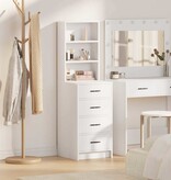 VidaXL Highboard met lade Wit 40 x 41 x 135 cm Bewerkt hout