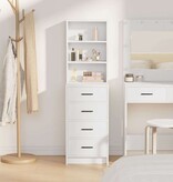 VidaXL Highboard met lade Wit 40 x 41 x 135 cm Bewerkt hout