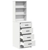 VidaXL Highboard met lade Wit 40 x 41 x 135 cm Bewerkt hout
