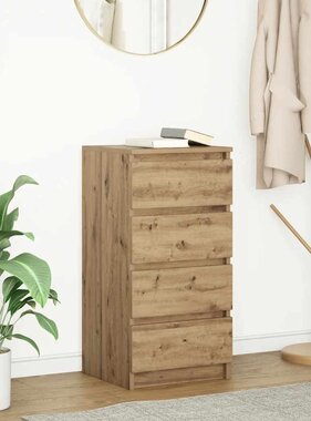 VidaXL Dressoir 37,5x35x76 cm bewerkt hout artisanaal eikenkleurig