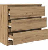 VidaXL Dressoir 80x35x76 cm spaanplaat ambachtelijk eikenkleurig