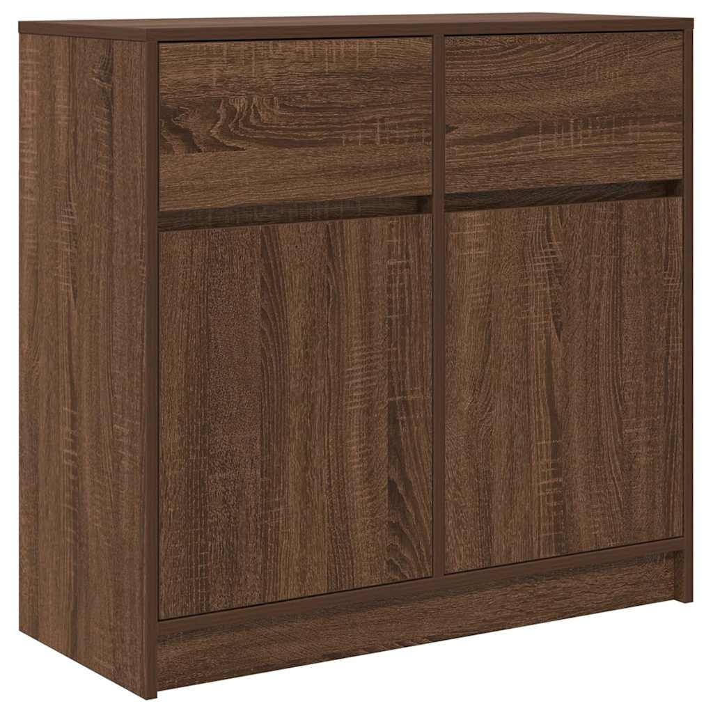 VidaXL Dressoir met lade 80x34x76 cm spaanplaat bruin eikenkleurig