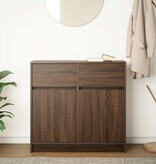 VidaXL Dressoir met lade 80x34x76 cm spaanplaat bruin eikenkleurig