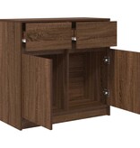 VidaXL Dressoir met lade 80x34x76 cm spaanplaat bruin eikenkleurig