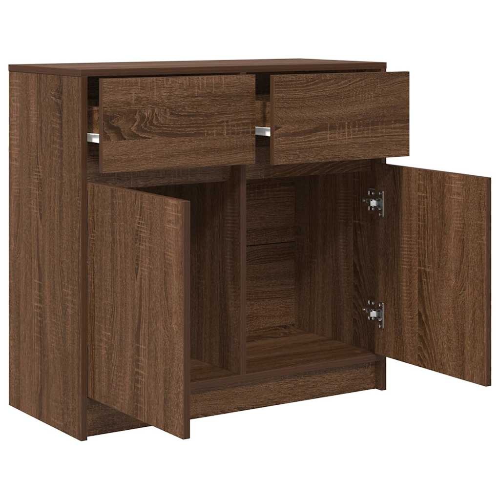 VidaXL Dressoir met lade 80x34x76 cm spaanplaat bruin eikenkleurig