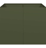 VidaXL Plantenbak 100x100x80 cm staal olijfgroen