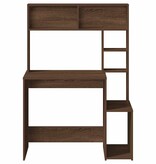 VidaXL Bureau met schappen 100x45x140 cm bewerkt hout bruineikenkleur