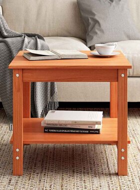 VidaXL Salontafel Wasbruin 50 x 50 x 45 cm Massief grenenhout