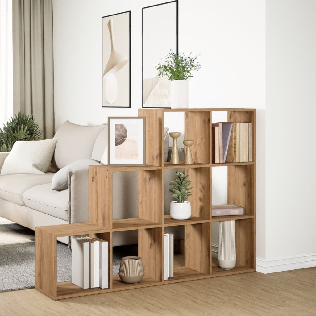 VidaXL Kamerscherm / boekenkast 137,5x29x103,5 cm hout artisanaal eik