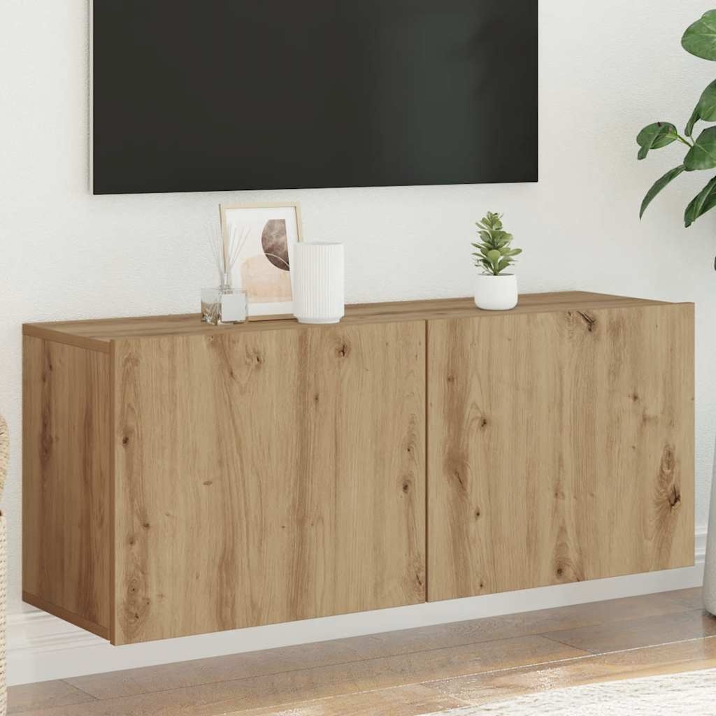 VidaXL Tv-meubel wandgemonteerd 100x30x41 cm artisanaal eikenkleurig