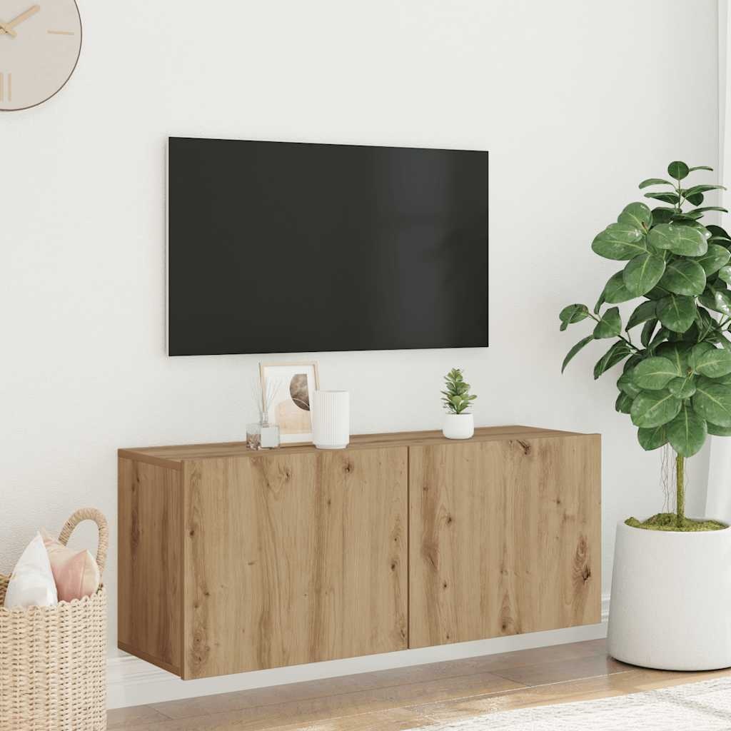 VidaXL Tv-meubel wandgemonteerd 100x30x41 cm artisanaal eikenkleurig