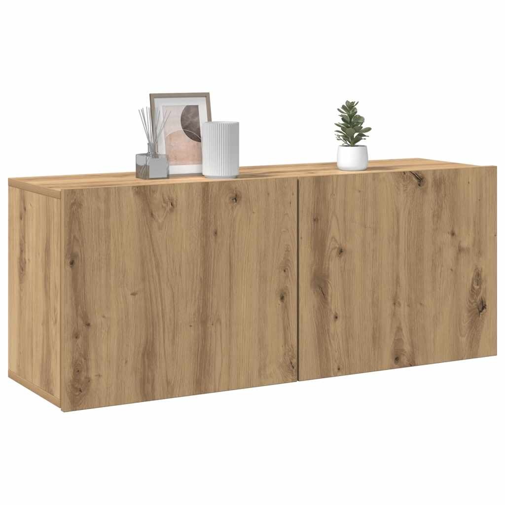 VidaXL Tv-meubel wandgemonteerd 100x30x41 cm artisanaal eikenkleurig