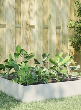 VidaXL Plantenbak verhoogd 100x100x33,5 cm staal wit