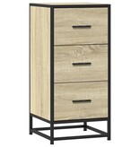 VidaXL Dressoir 35,5x35x76 cm bewerkt hout en metaal sonoma eikenkleur