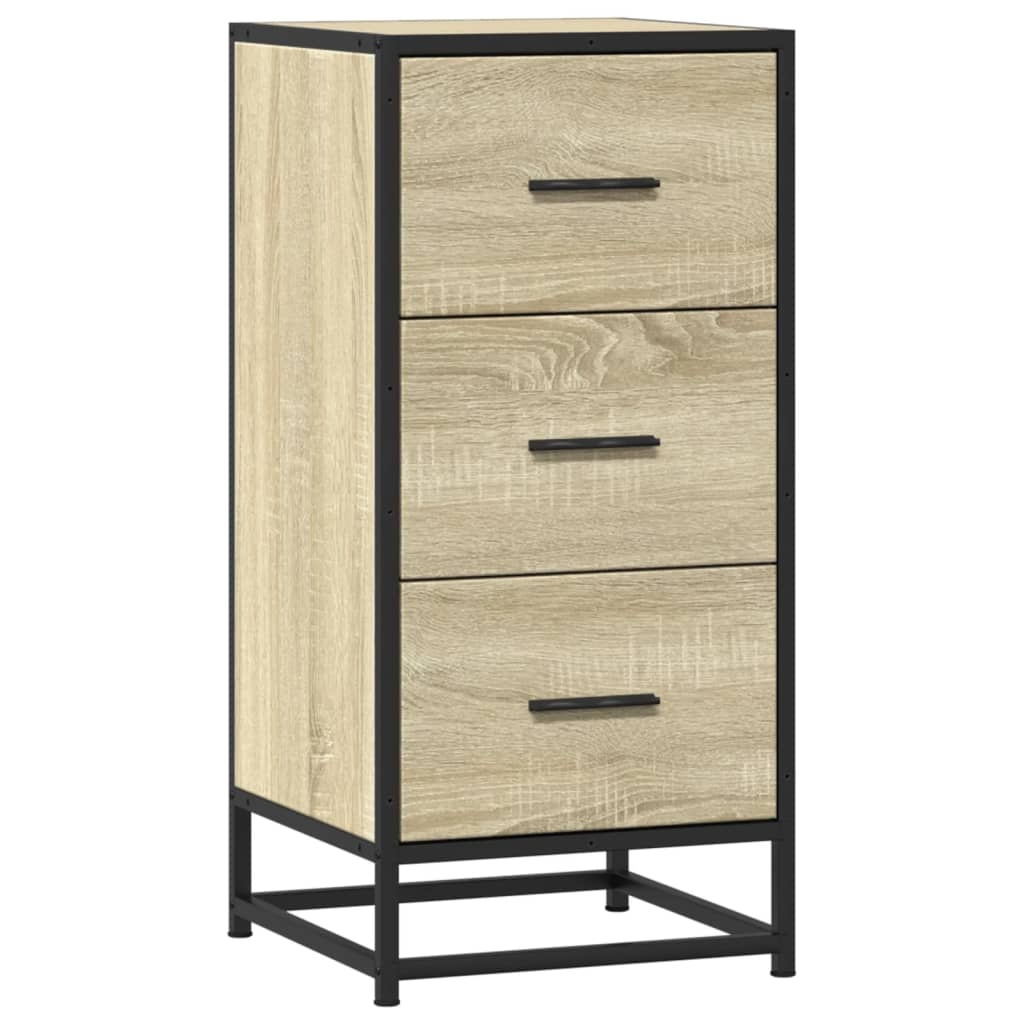 VidaXL Dressoir 35,5x35x76 cm bewerkt hout en metaal sonoma eikenkleur