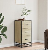 VidaXL Dressoir 35,5x35x76 cm bewerkt hout en metaal sonoma eikenkleur