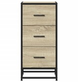 VidaXL Dressoir 35,5x35x76 cm bewerkt hout en metaal sonoma eikenkleur