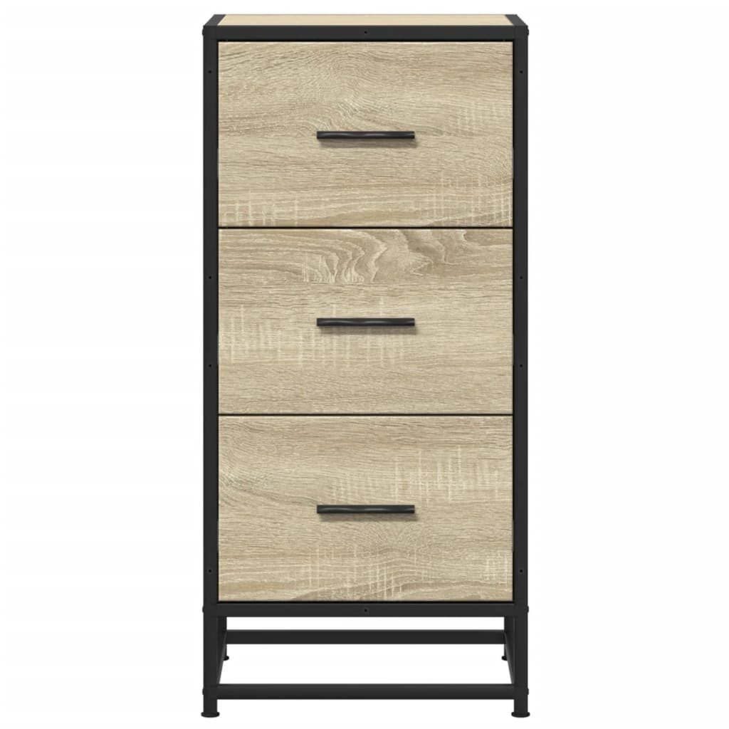 VidaXL Dressoir 35,5x35x76 cm bewerkt hout en metaal sonoma eikenkleur