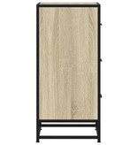 VidaXL Dressoir 35,5x35x76 cm bewerkt hout en metaal sonoma eikenkleur