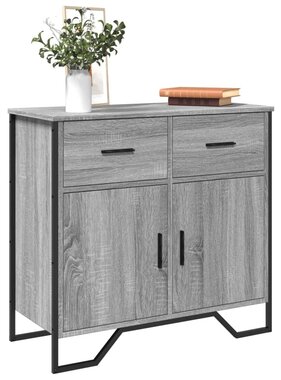 VidaXL Dressoir 79.5x35,5x74,5 cm bewerkt hout grijs sonoma eikenkleur