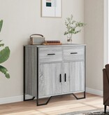 VidaXL Dressoir 79.5x35,5x74,5 cm bewerkt hout grijs sonoma eikenkleur