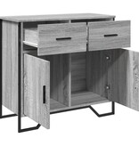 VidaXL Dressoir 79.5x35,5x74,5 cm bewerkt hout grijs sonoma eikenkleur