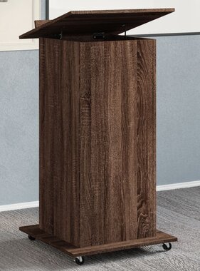 VidaXL Lessenaar met wielen en lade 55x55x107 cm hout bruin eikenkleur